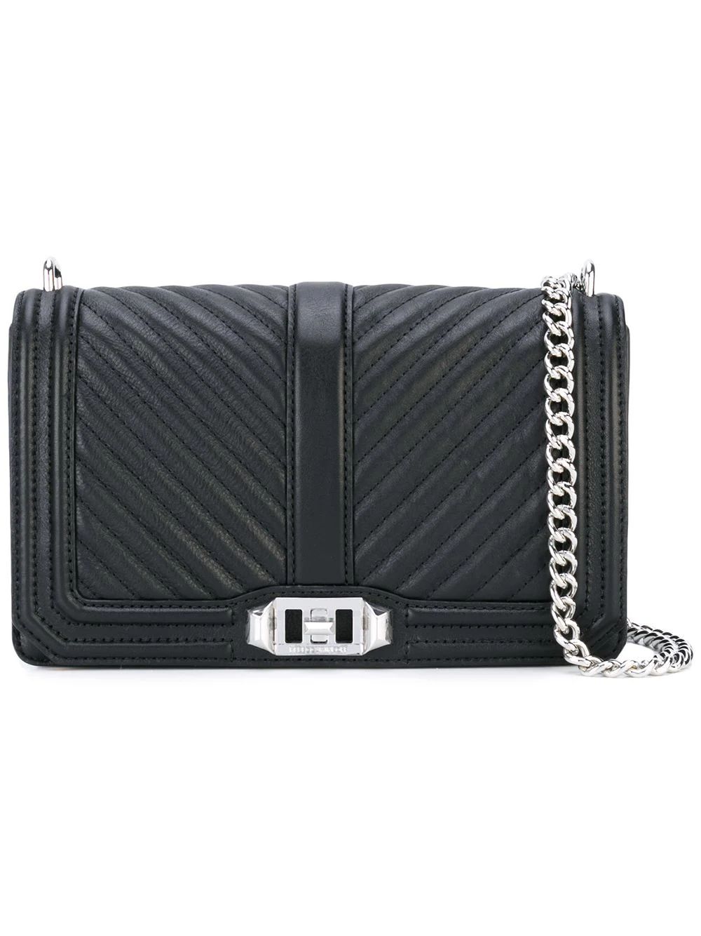 Rebecca Minkoff chevron quilted 'Love' bag - Black | FarFetch AU