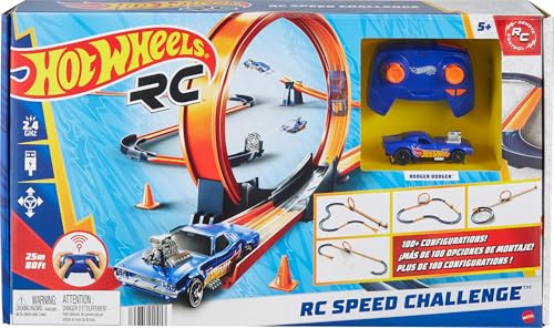 Hot Wheels Toy Car RC Set with 1:64 Scale Remote-Control Vehicle & 30+ Pieces of Race Track to Create Multiple Configurations | Amazon (US)