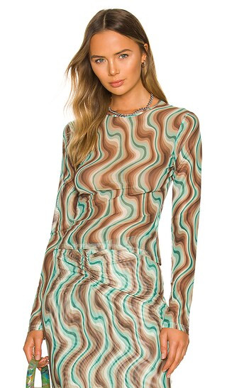 Long Sleeve Tee in Mint Chocolate Swerve | Revolve Clothing (Global)