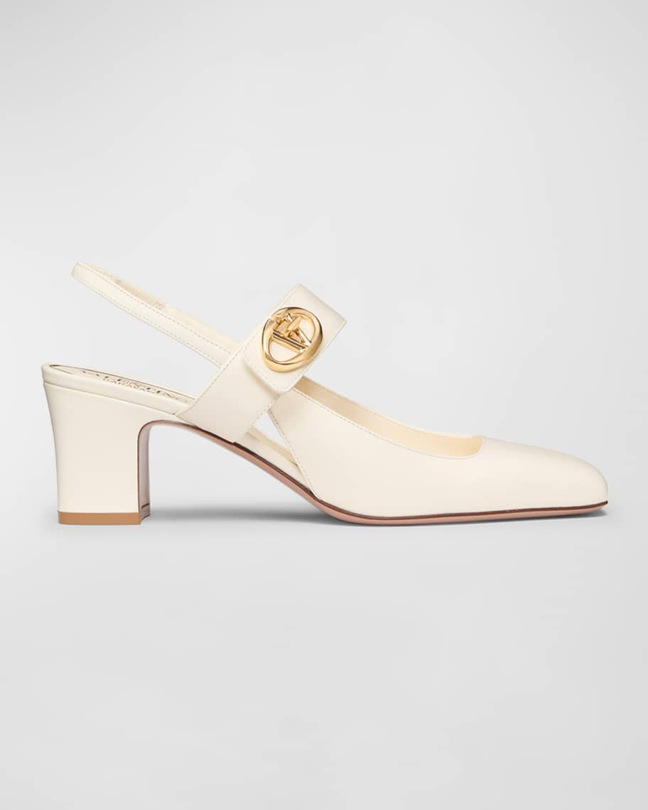 Valentino Garavani VLogo Medallion Slingback Pumps | Neiman Marcus