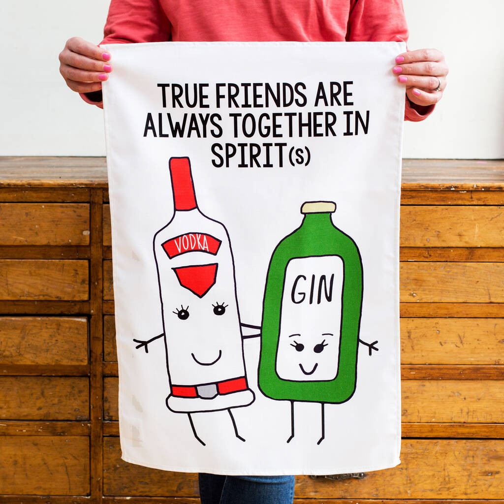 'Together In Spirits' Friendship Tea Towel | Not On The High Street
