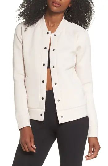 Women's Zella Arise Luxe Bomber Jacket, Size X-Small - Pink | Nordstrom
