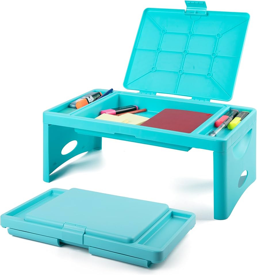 Loddie Doddie Foldable Lap Desk - Teal Blue, 9.75 x 12 in - Portable Desk & Lap Table with Storag... | Amazon (US)