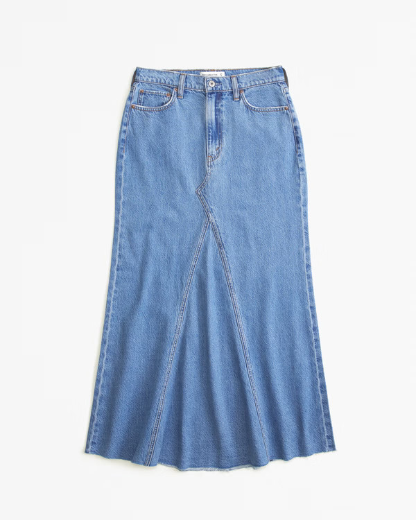 Mermaid Denim Maxi Skirt | Abercrombie & Fitch (US)