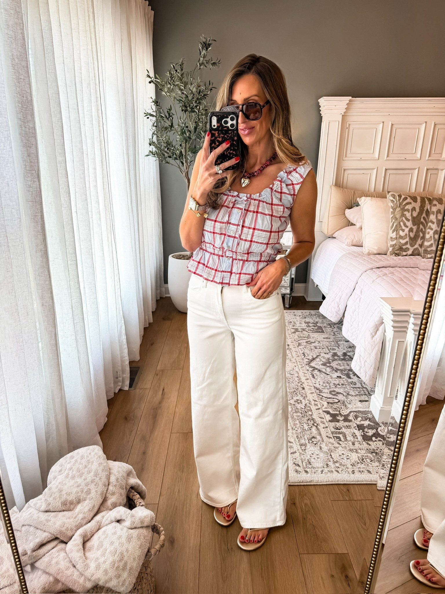 This red and white top with white denim is giving easy summer Americana in the best way. I love how this feels pulled together without trying too hard, perfect for summer weekends, casual plans, holiday gatherings, and everyday wear.

summer outfit ideas, red and white outfit, white denim outfit, casual chic style, patriotic outfit inspiration, everyday fashion, effortless summer style, vacation outfits, feminine tops, classic wardrobe staples, themominstyle

#LTKootd #LTKSeasonal #LTKOver40