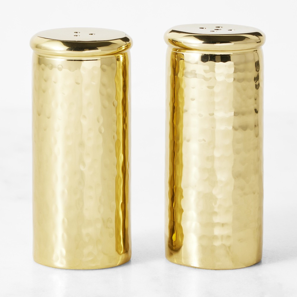 Antique Brass Hammered Salt & Pepper Shakers | Williams-Sonoma