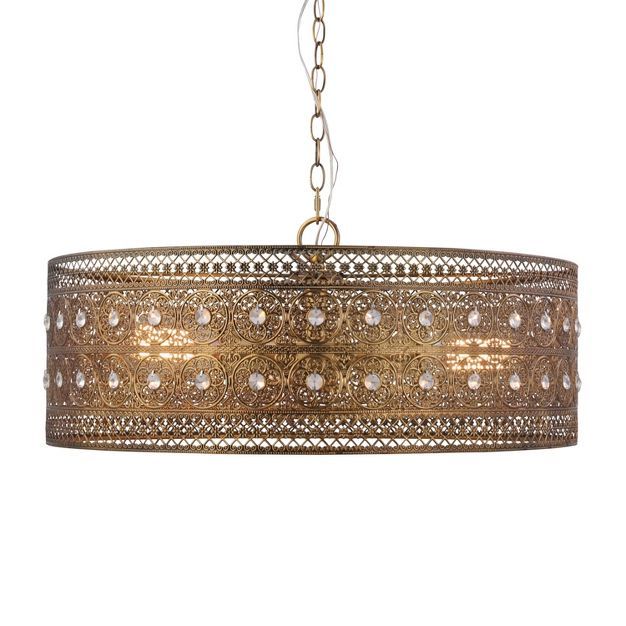 23.5" 3-Light Bryar Chandelier Brass/Crystal - River of Goods | Target