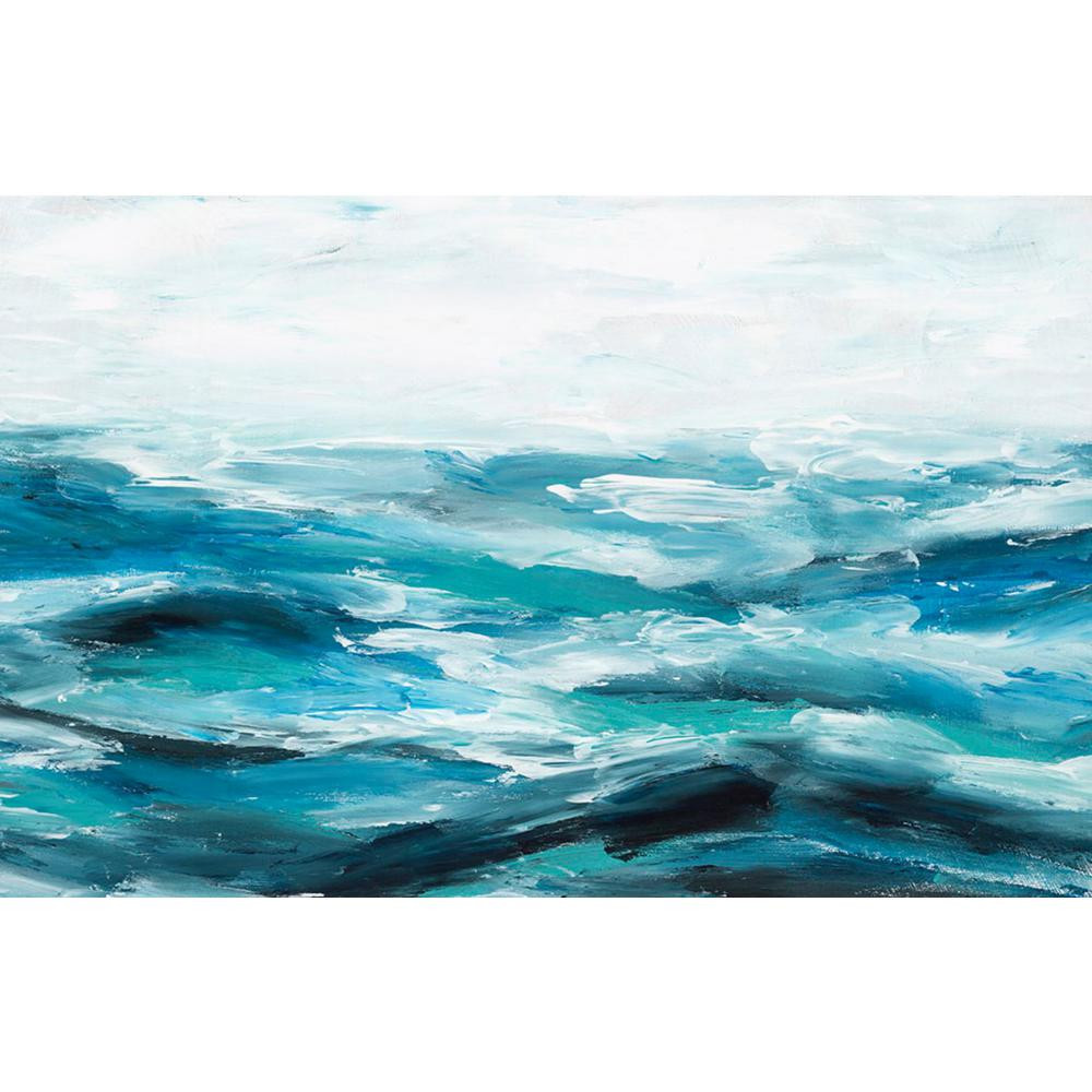 GIANT ART 48 in. x 72 in. ""Oceanic I"" by Isabelle Z Canvas Wall Art, blue - white | The Home Depot