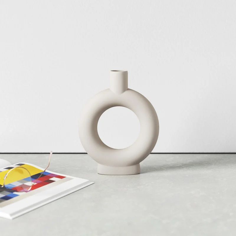 Boyles Off-White 9.2'' Indoor / Outdoor Ceramic Table Vase | Wayfair North America