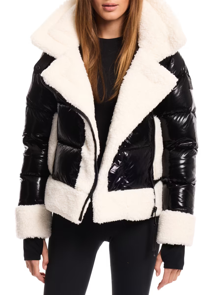 Bianca Sherpa-Trimmed Down Puffer Jacket | Saks Fifth Avenue