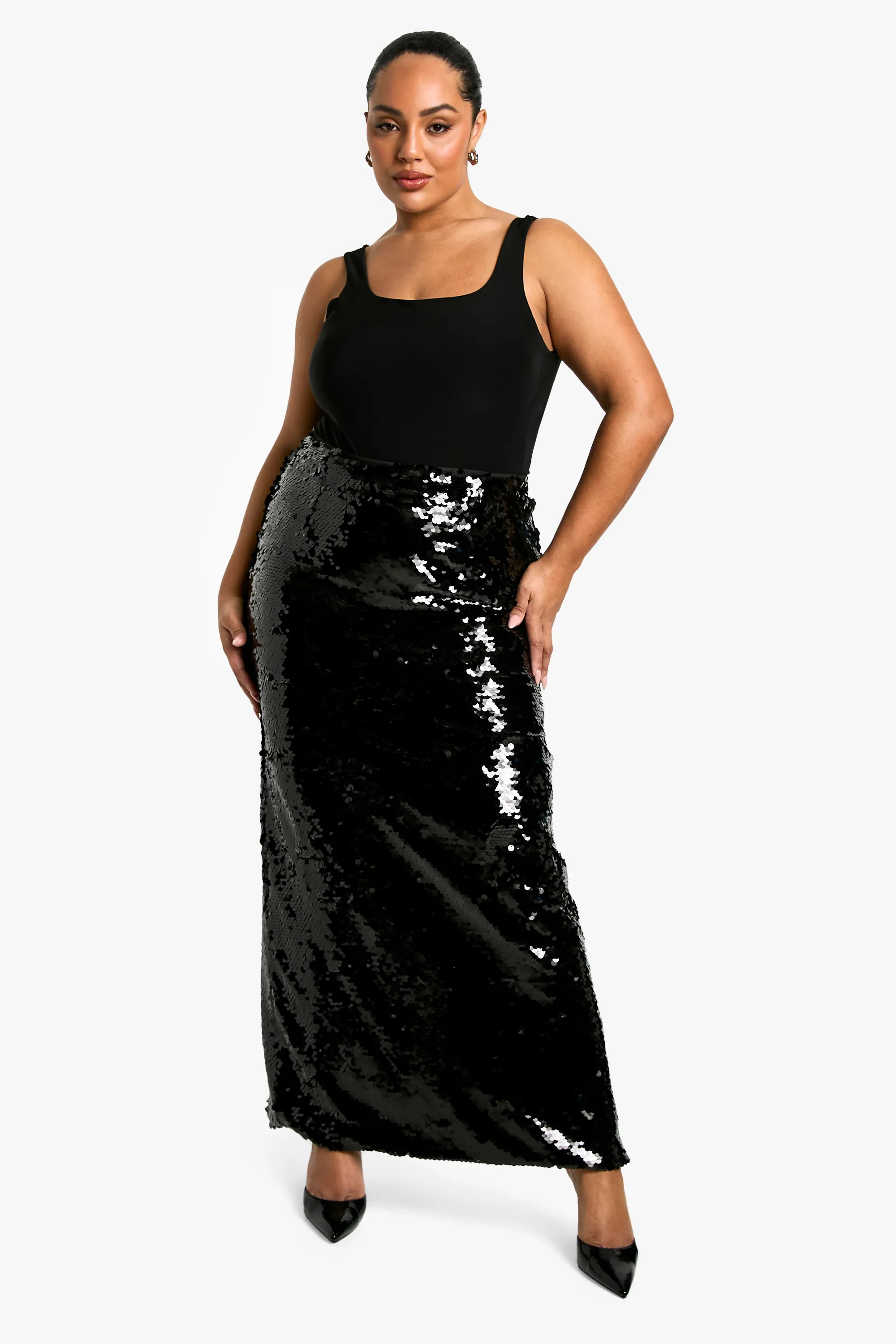 Plus Premium Sequin Maxi Skirt | Boohoo.com (UK & IE)