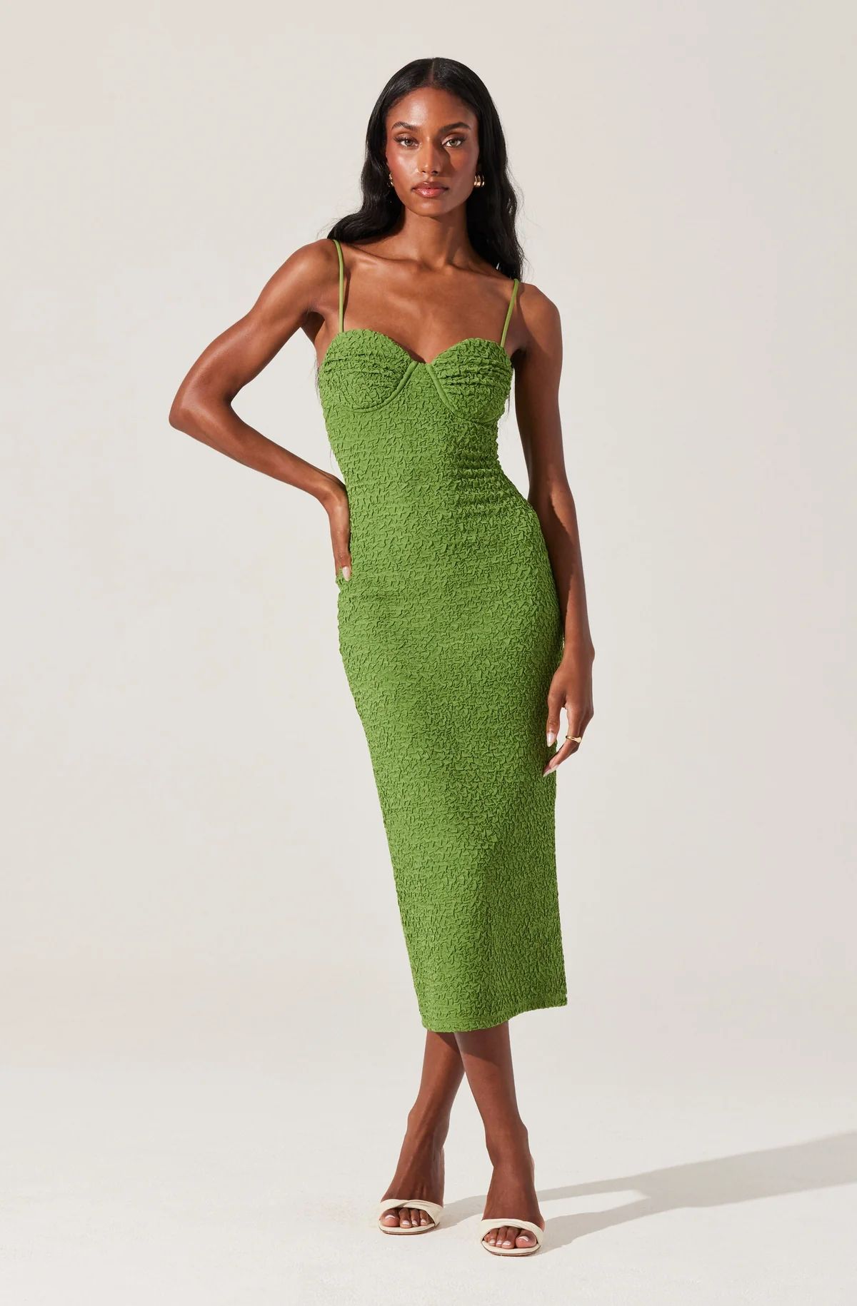 Textured Bustier Midi Dress | ASTR The Label (US)