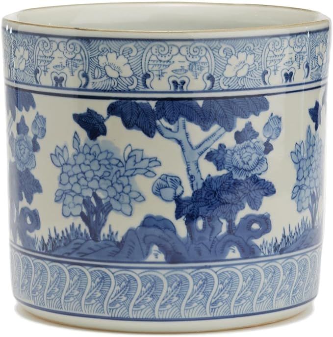 Tozai Home Blue and White Garden Scene Vase/Planter | Amazon (US)