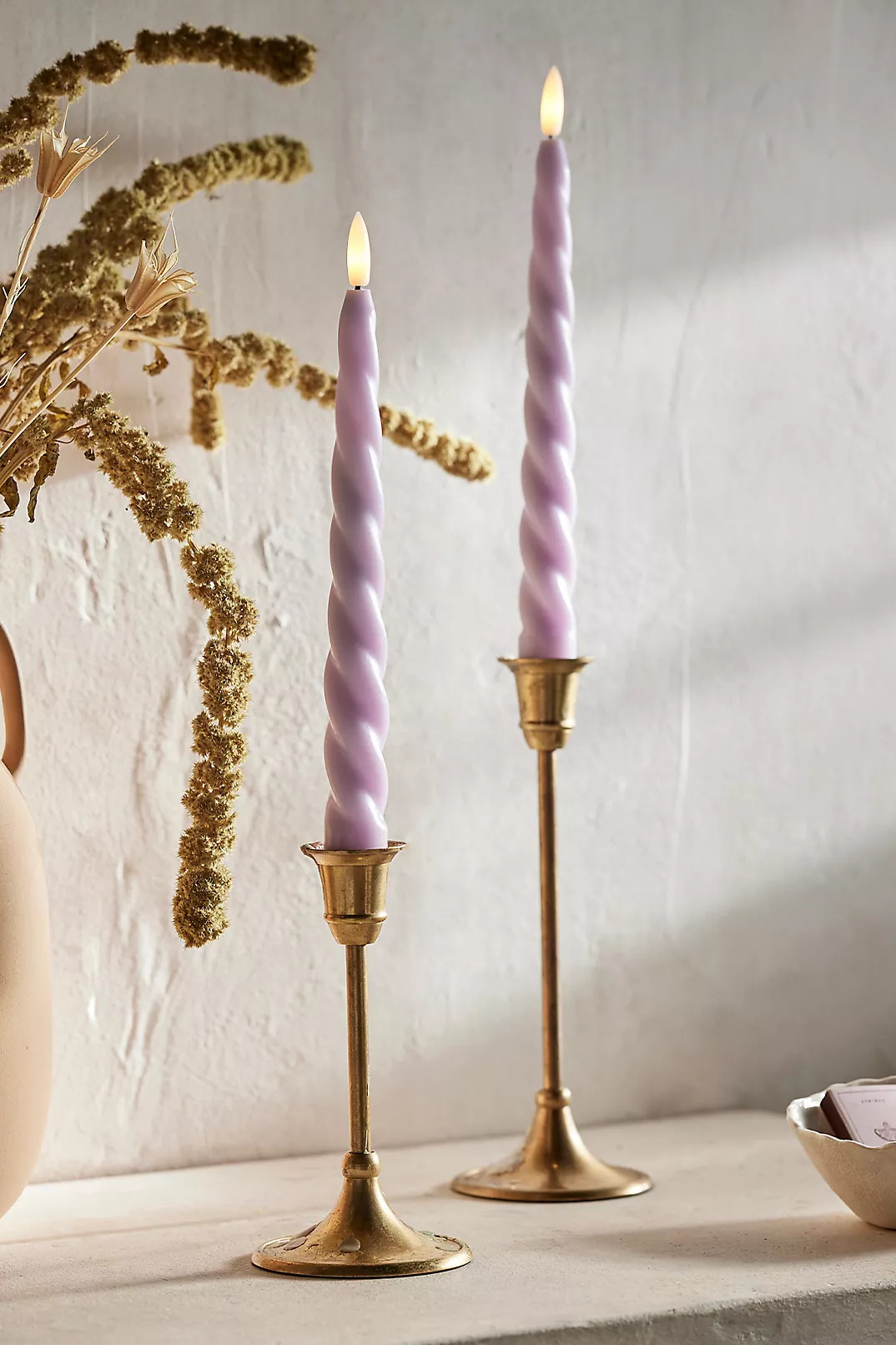Flameless Twisty Taper Candle | Anthropologie (US)