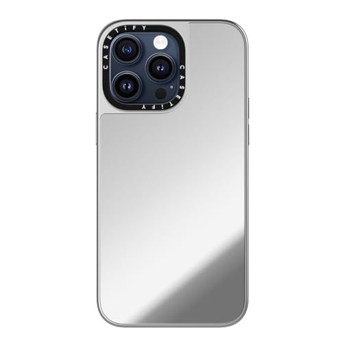 CASETiFY Mirror iPhone 15 Pro Max Case [Reflective / 4.9ft Drop Protection/Compatible with Magsafe] - Silver On Silver | Amazon (US)
