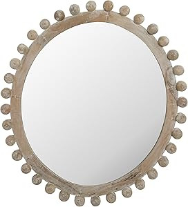 Creative Co-Op Framed Wall Mirror with Mango Wood Construction and Bead Trim | Amazon (US)