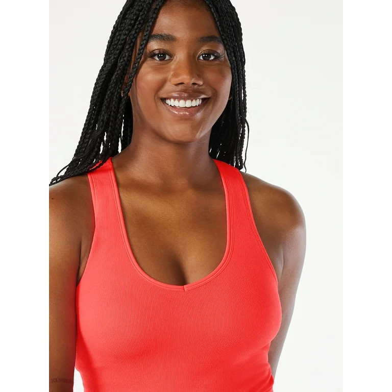 Love & Sports Women's Seamless V-Crop Tank Top | Walmart (US)