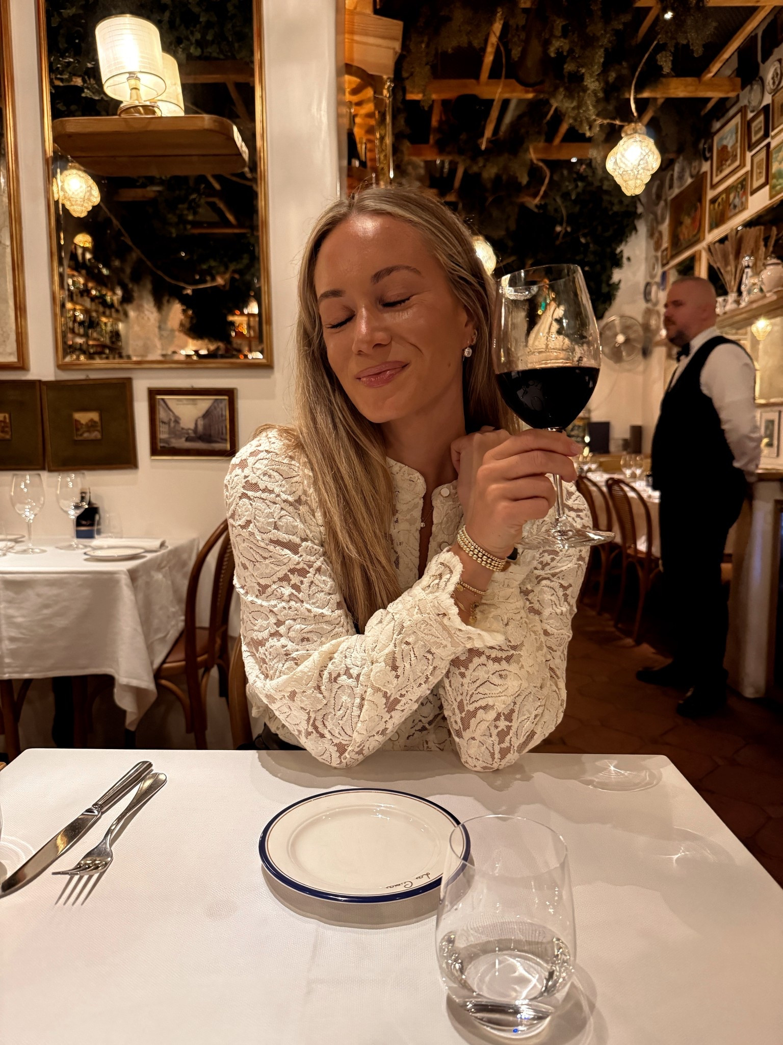 Dinner ootd in Milan. The lace top from Amazon was perfect for a date night. 

Wearing a small. 

#LTKootd #LTKTravel