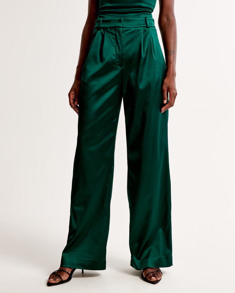 A&F Sloane Tailored Satin Sculpt Pant | Abercrombie & Fitch (US)