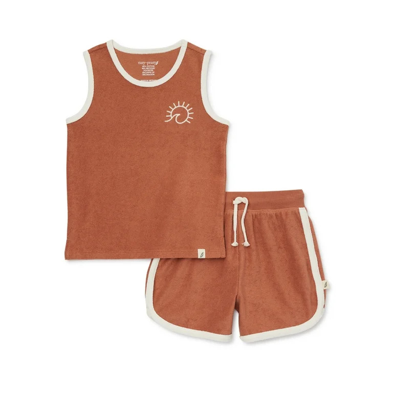 easy-peasy Baby and Toddler Boy Terry Cloth Tank Top and Shorts Outfit Set, 2-Piece, Sizes 12M-5T... | Walmart (US)