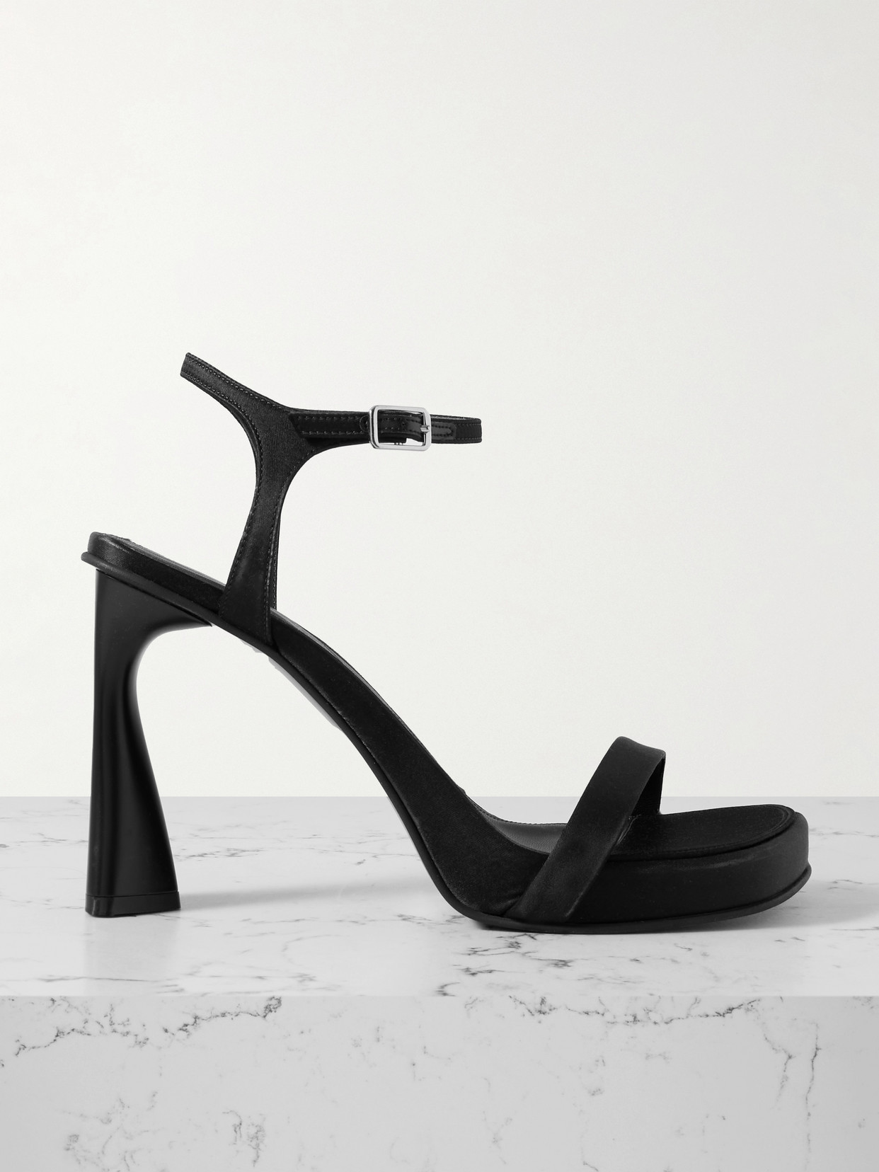 Stella McCartney - Satin Platform Sandals - Black | NET-A-PORTER (US)