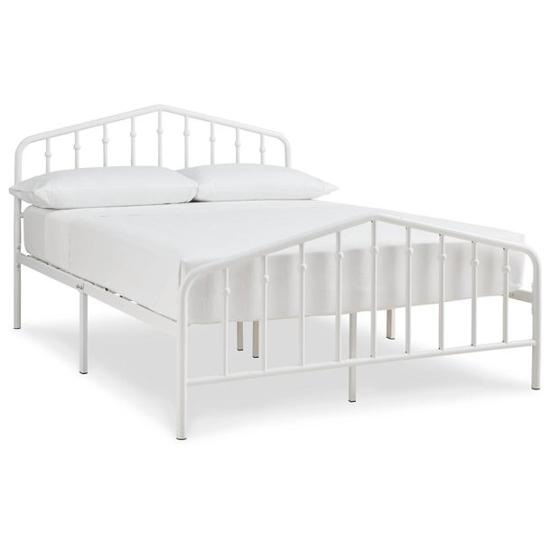 Signature Design by Ashley Trentlore Modern Metal Bed Frame, Full, White - Walmart.com | Walmart (US)