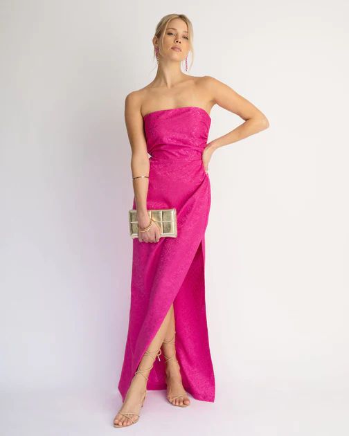 Galia Embossed Strapless Maxi Dress - Pink | VICI Collection
