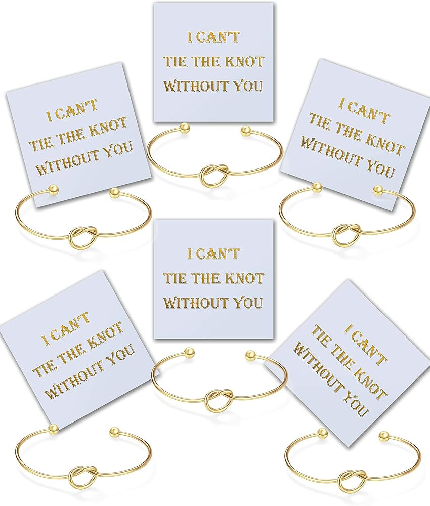 CHICNOW I Can't Tie The Knot Without You Bridesmaid Gift Cards Bridesmaid Bracelets Silver Tone- ... | Amazon (US)