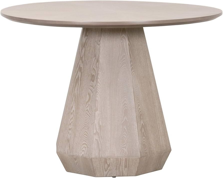 Benjara 42 Inch Round Dining Table, Starburst Top, Octagonal Pedestal Base, Gray | Amazon (US)