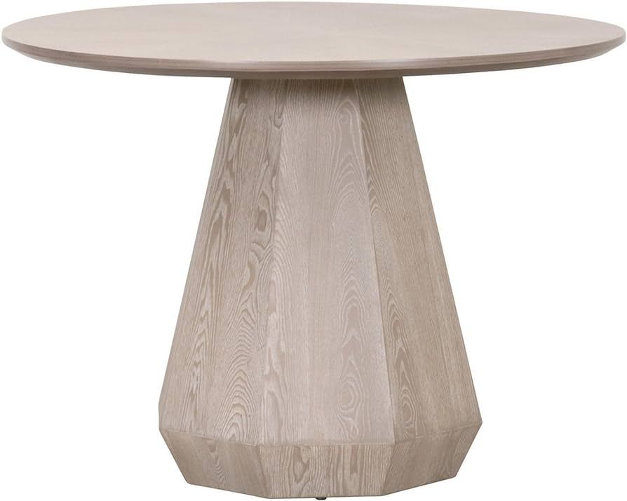 Benjara 42 Inch Round Dining Table, Starburst Top, Octagonal Pedestal Base, Gray | Amazon (US)
