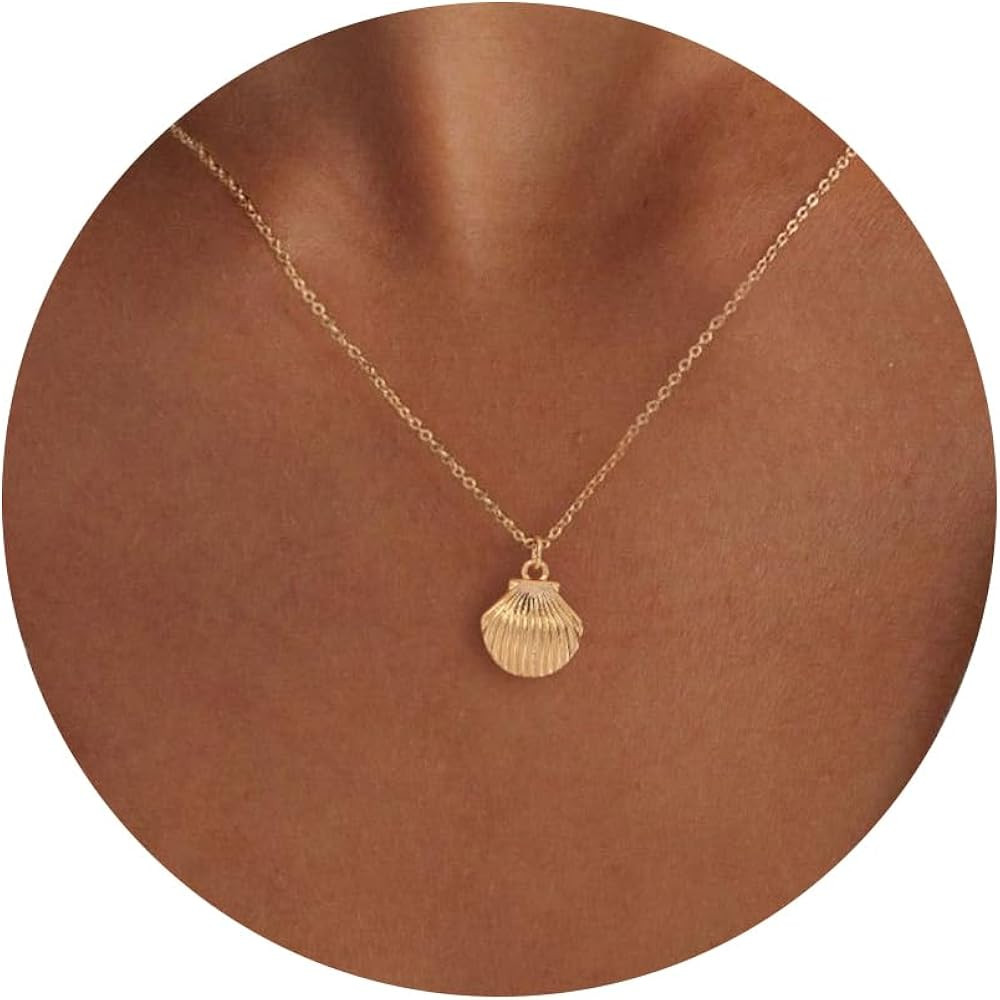 Plenky Gold Necklace for Women-14K Gold Plated Bow,Dragon,Shell, Palm Tree, Seahorse, Conch Shell... | Amazon (US)