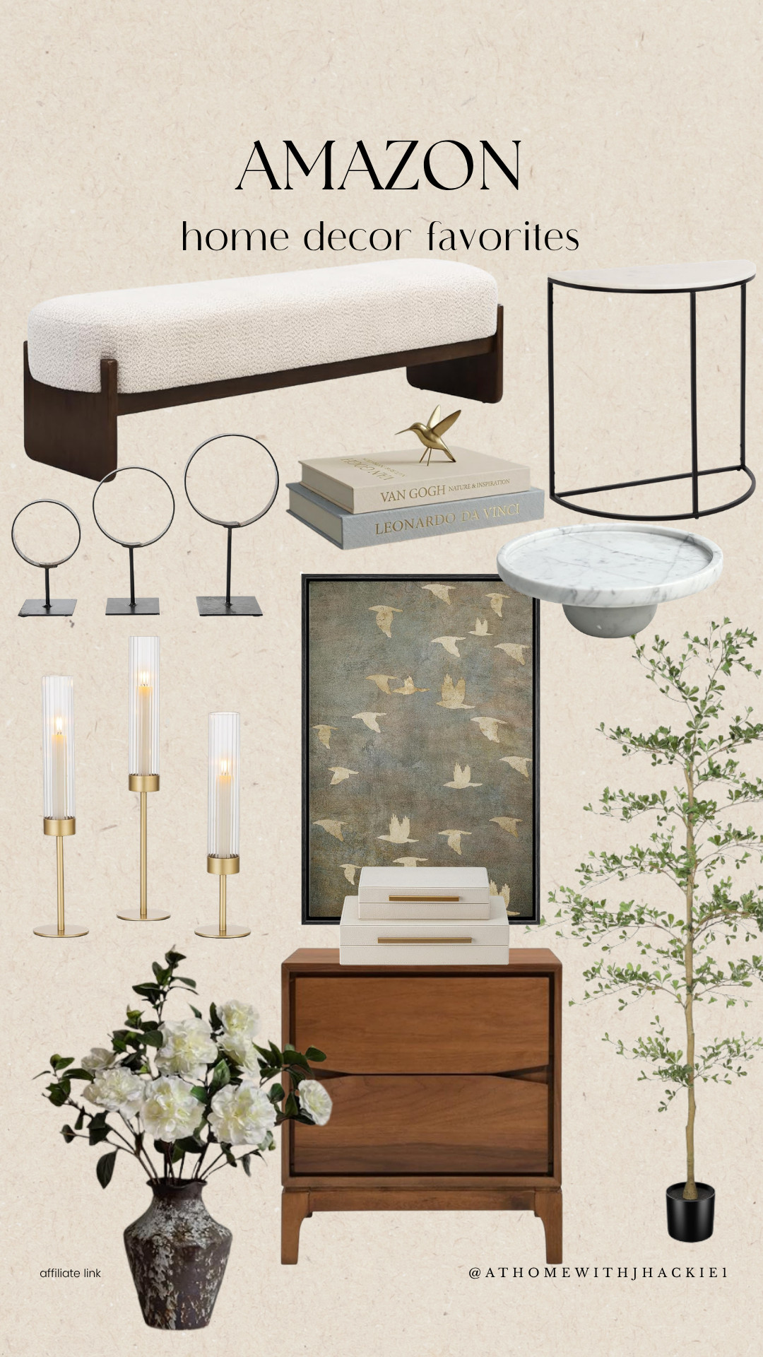 Amazon home decor, Amazon home finds, Amazon furniture finds, modern home decor, organic modern home, neutral home styling, marble decor, decorative tray, faux olive tree, faux floral arrangement, boucle bench, accent table, candle holders, framed wall art, nightstand decor, decorative books, coffee table styling, designer-inspired decor, affordable home decor, Amazon decor favorites

#LTKHome #LTKSaleAlert