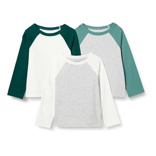 Amazon Essentials Boys and Toddlers' Long Sleeve Cotton Jersey T-shirts, Pack of 3 | Amazon (US)