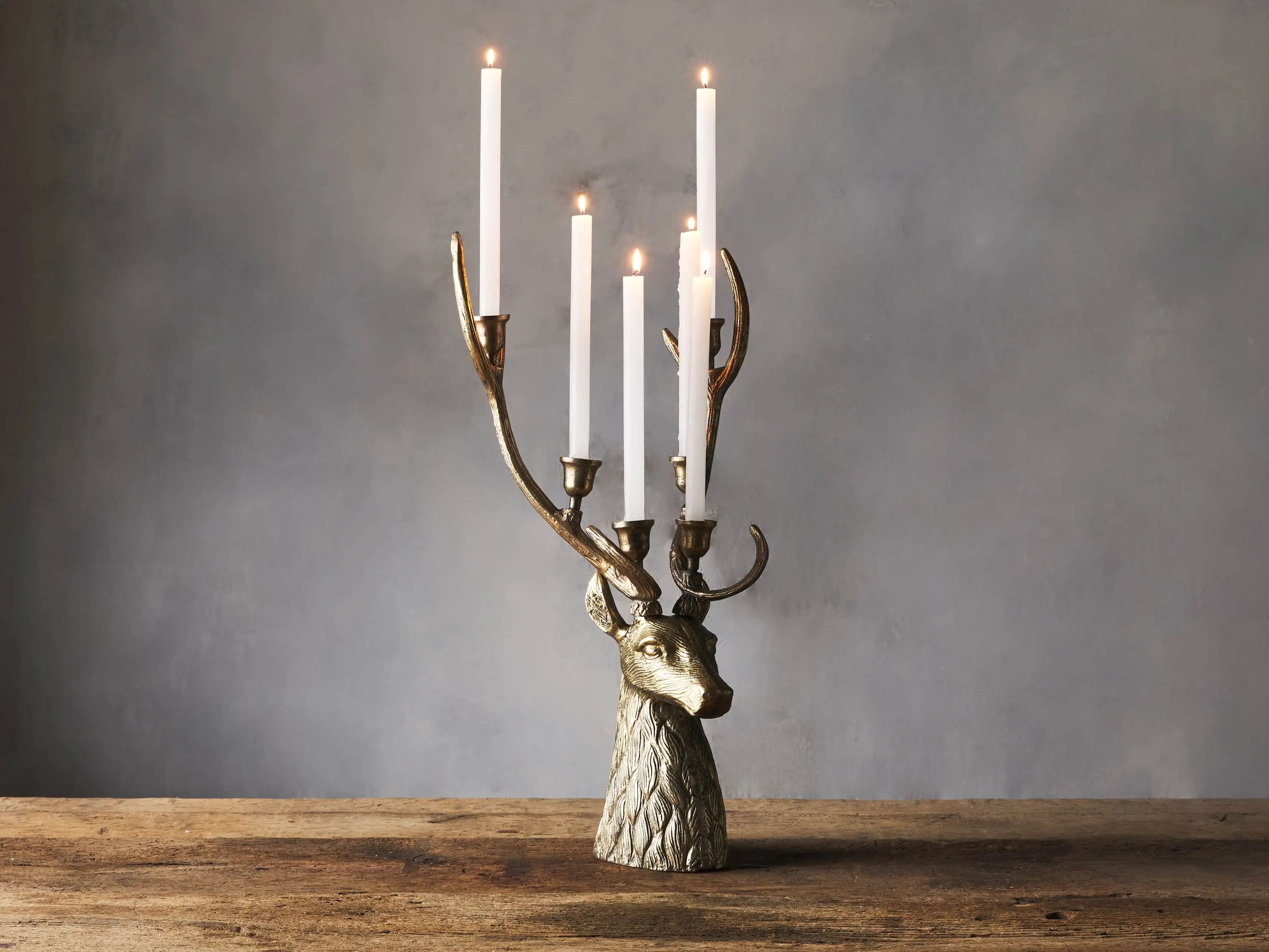 Stag Head Taper Candle Holder | Arhaus