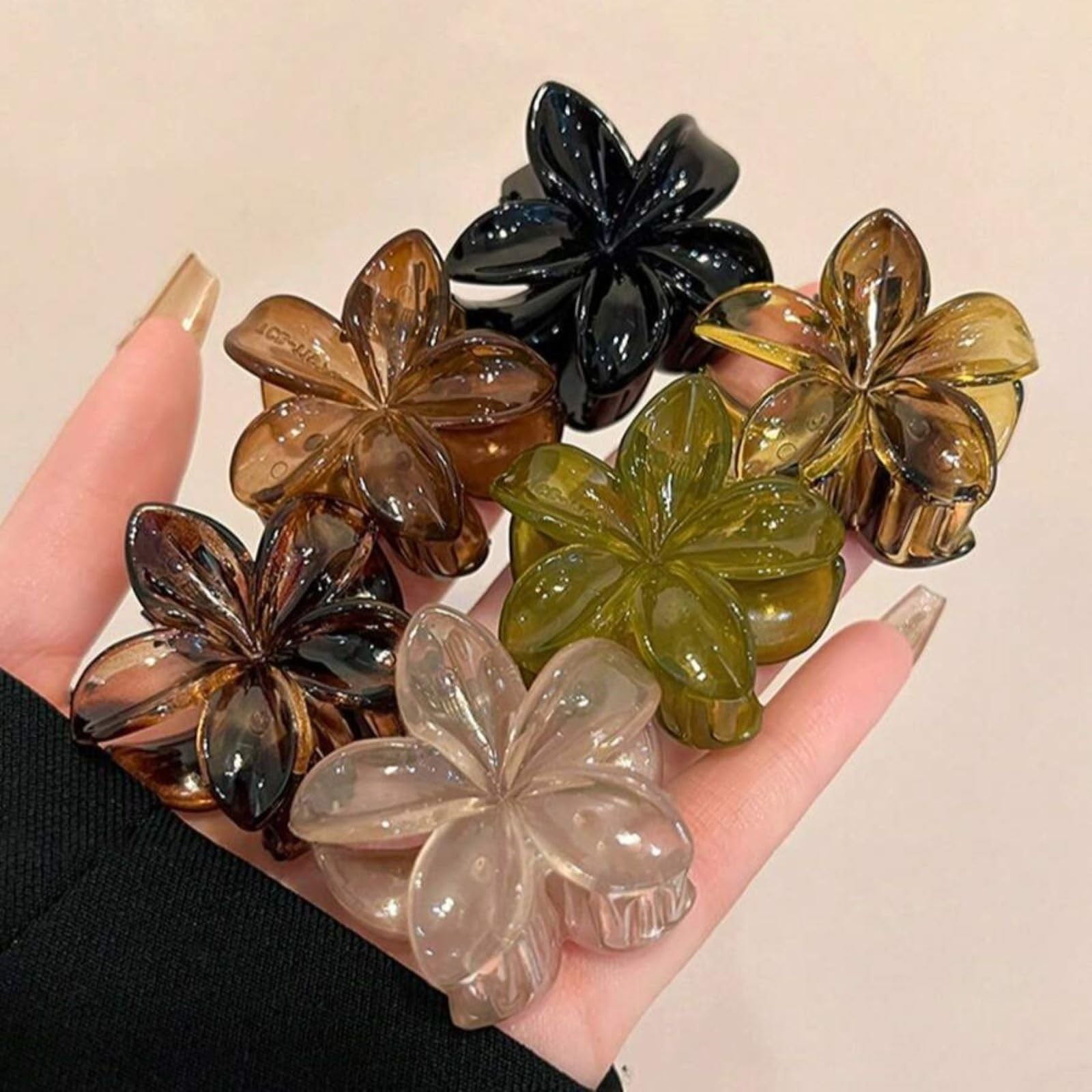6 Pcs Small Flower Hair Claw Clips for Women, Cute Hair Claw Clips for Womens Hair Hawaiian Flowe... | Amazon (US)