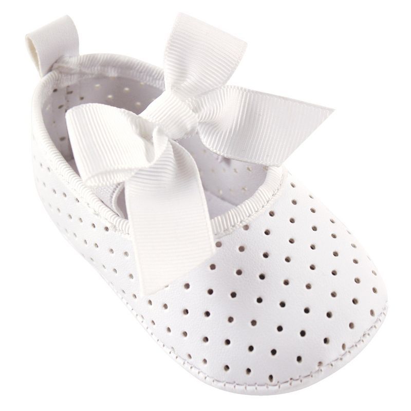 Luvable Friends Baby Girl Crib Shoes, White Mary Jane | Target