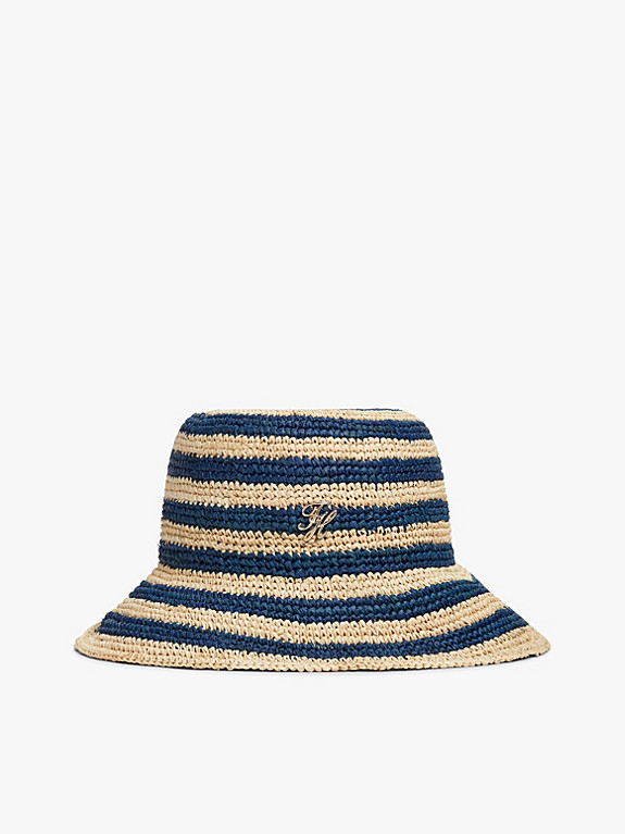Stripe Raffia Bucket Hat | Tommy Hilfiger UK
