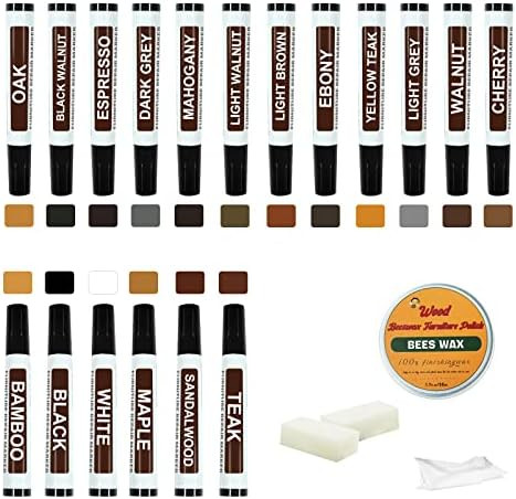 Furniture Markers Touch Up Kit - New Upgrade 18 Colors Wood Scratch Repair Kit with Beeswax Furni... | Amazon (US)