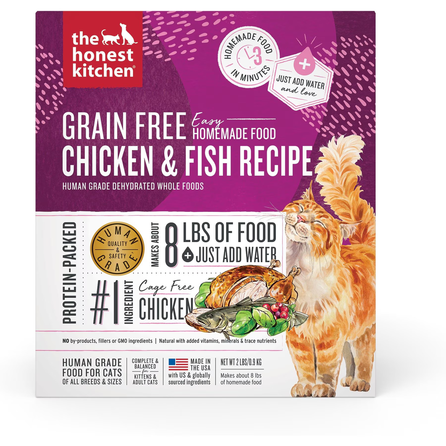 The Honest Kitchen Dehydrated Chicken & Fish Grain-Free Cat Food, 2-lb box | Chewy