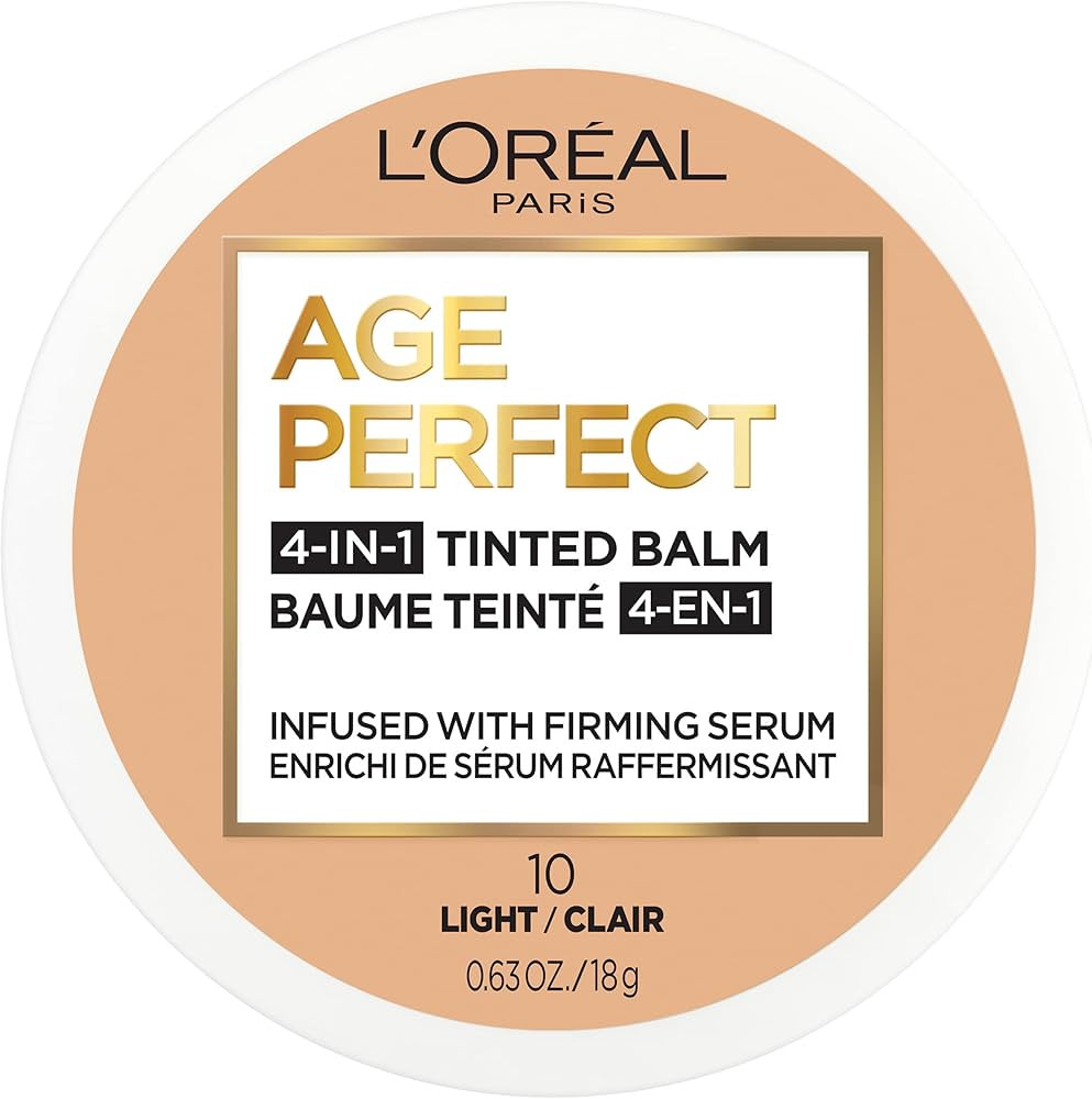 L'Oreal Paris Age Perfect 4-in-1 Tinted Face Balm Foundation with Firming Serum, Light 10, 0.61 O... | Amazon (US)