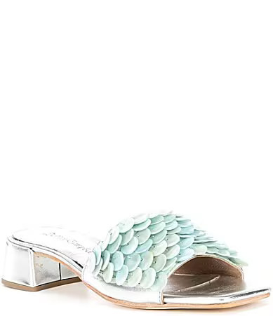 Jeffrey Campbell Fishy Embellished Shell Accent Block Heel Sandals - 9 | Dillard's