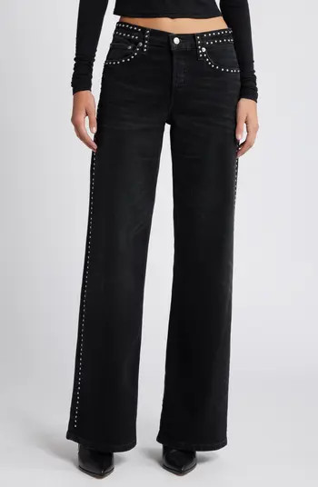 Studded Wide Leg Jeans | Nordstrom