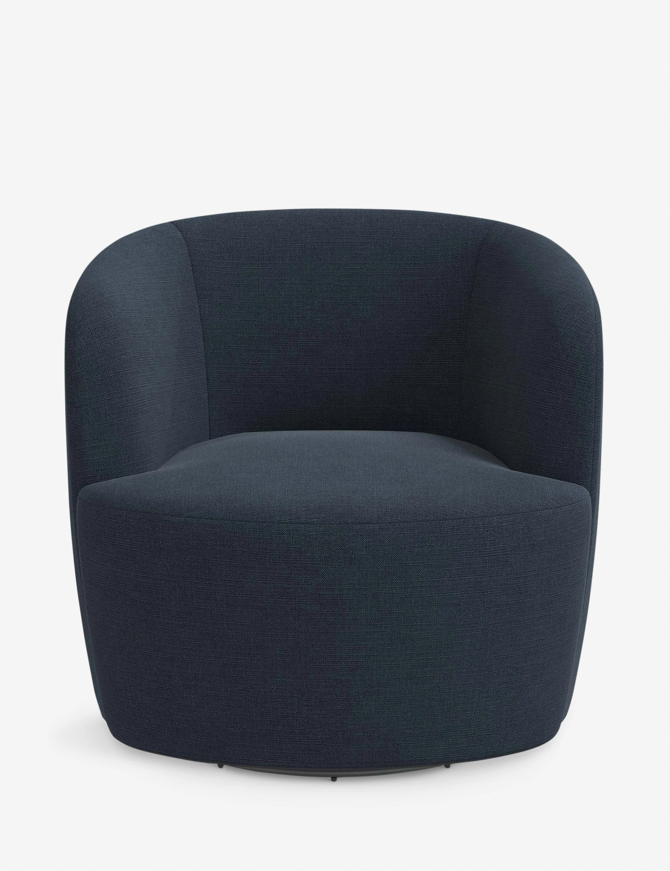 Rue Swivel Chair, Navy Linen | Lulu and Georgia 