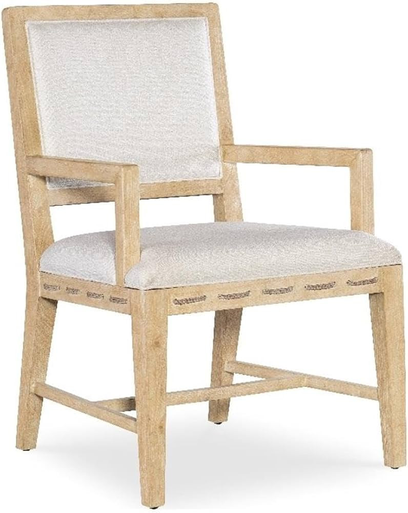 BOWERY HILL Contemporary Cane Back Fabric Upholstered Arm Chair in Beige | Amazon (US)