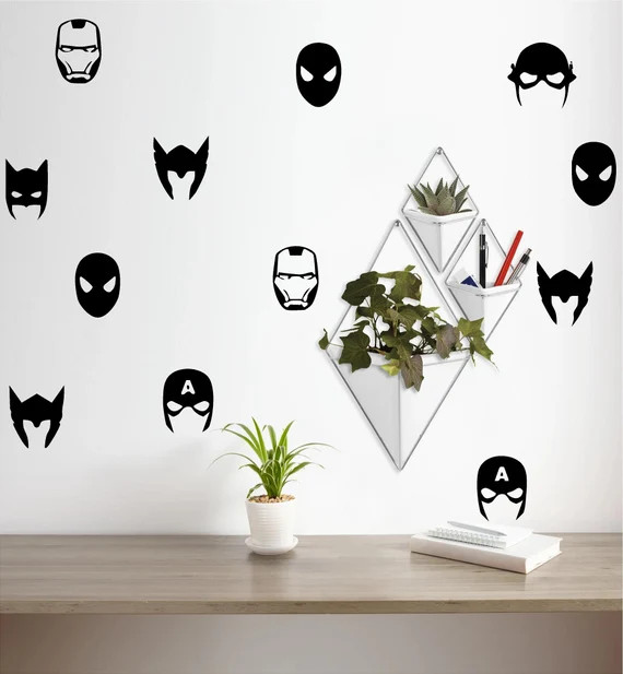 Set of Mixed Superhero wall decals stickers wall pattern | Etsy | Etsy (US)