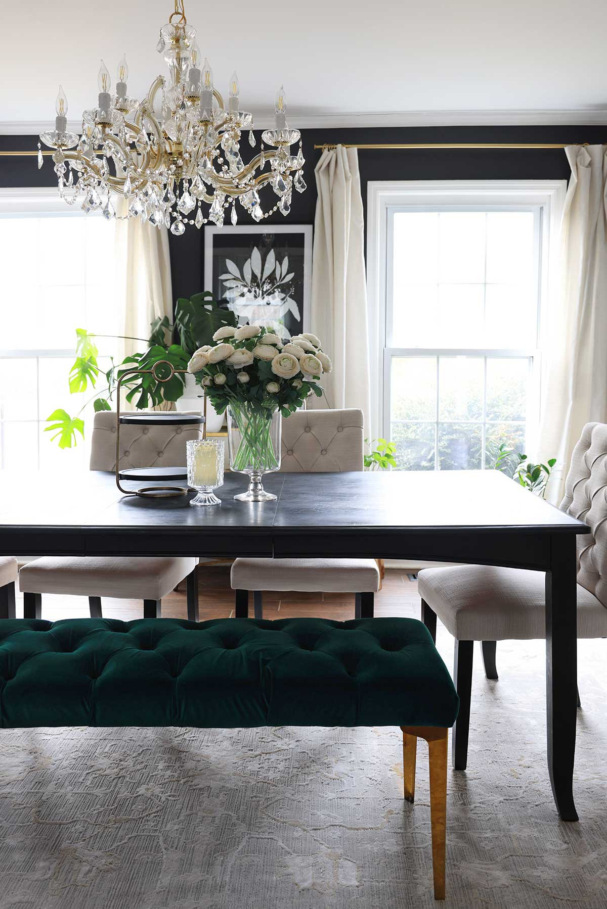 Dining Room Styling | Recreate the look and style an elegant dining room with the same dining chairs, dining table, bar cart, artwork, mirrors, accessories, and more. Or get close with lookalikes. 

 #LTKHome