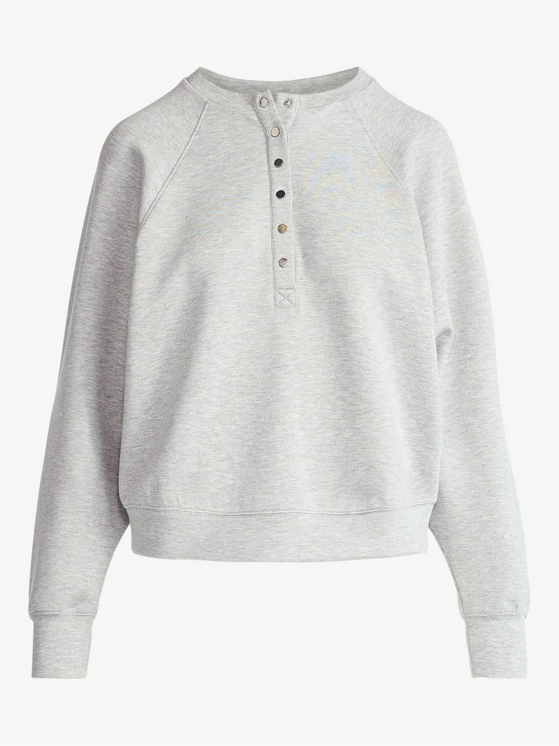 Scoop Women’s New Scubaknit Raglan Henley Top, Sizes XS-XXL | Walmart (US)