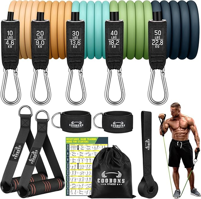 Resistance Bands Set - Workouts Bands for Men and Women, Exercise Bands with Handle, Door Anchor,... | Amazon (US)