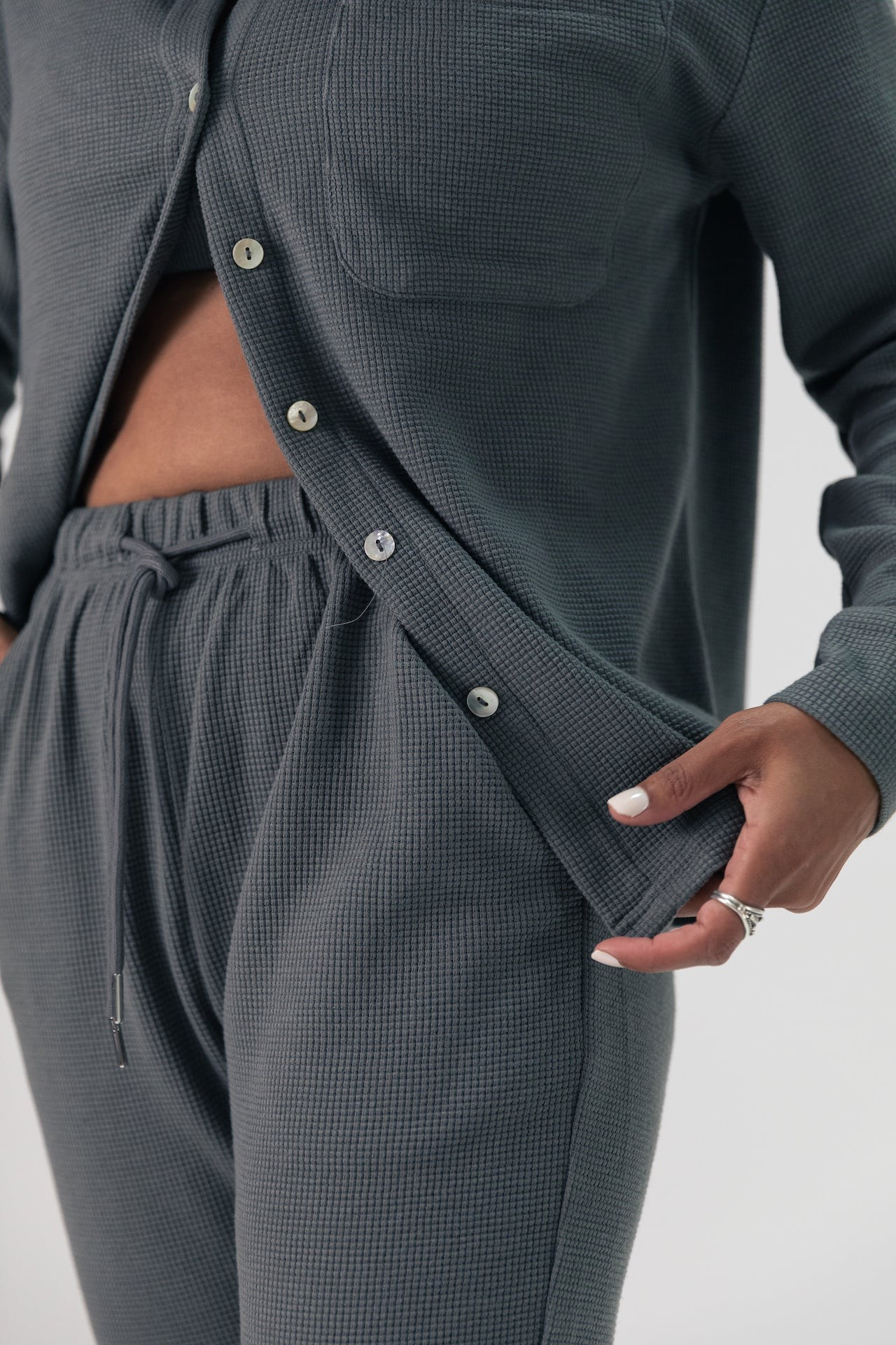 Recycled Waffle Danielle Jogger in Slate | waverles