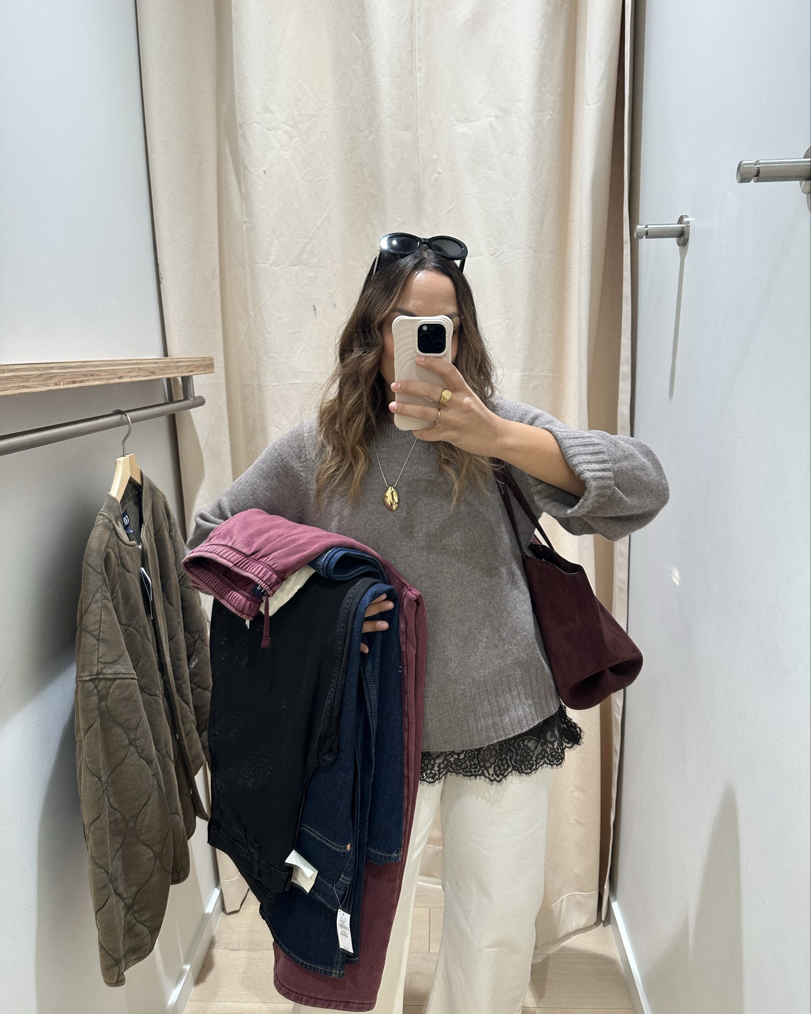 Come shopping with me!

Banana Republic sweaters in size medium and jeans in size 10. 

Aritzia fair isle sweater in size large. 

Gap jeans in size 10, sweater size large, and sweats size medium. 

Anthropologie sweater size medium and studded jeans size 8  

#LTKwinter #LTKcanada #LTKfall